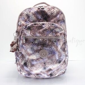 Kipling Seoul XL Backpack Laptop Travel Polyester KI0947 Gleeful Dots Multi $154